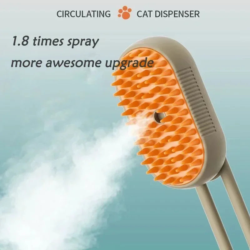 Cat Dog Pet Spray Massage Brush 3 in 1 One Button Steam Spray Folding Rotatable Floating Hair Bath Hair Removal Brush Comb