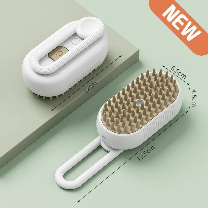 Cat Dog Pet Spray Massage Brush 3 in 1 One Button Steam Spray Folding Rotatable Floating Hair Bath Hair Removal Brush Comb